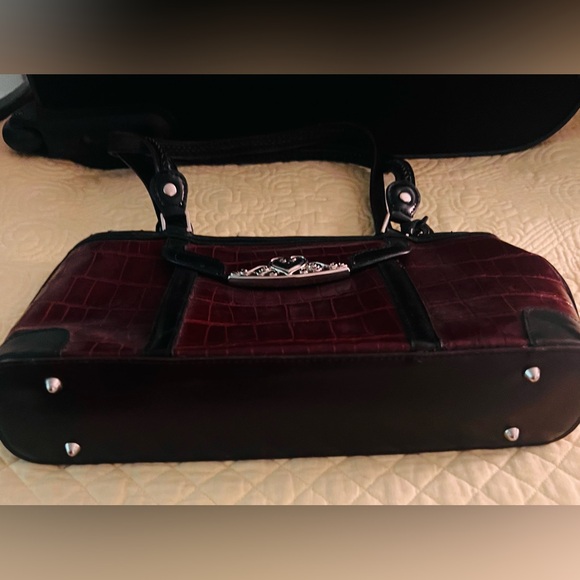 Western Style Purse - Burgundy and Black - Picture 5 of 5